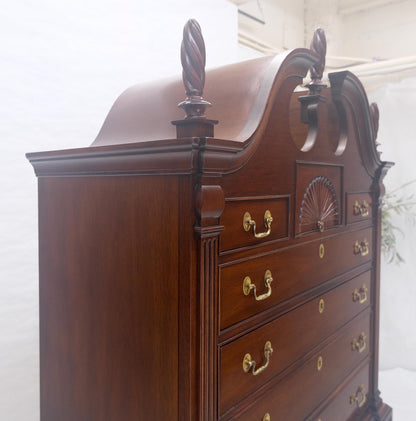 EstablishedLines Mahagony 83" Tall 11 Drawers Finials Highboy Chest Dresser Chippendale MINT
