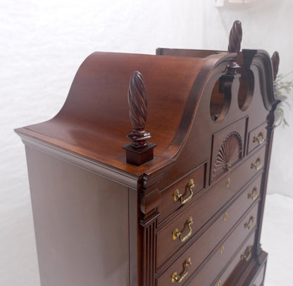EstablishedLines Mahagony 83" Tall 11 Drawers Finials Highboy Chest Dresser Chippendale MINT