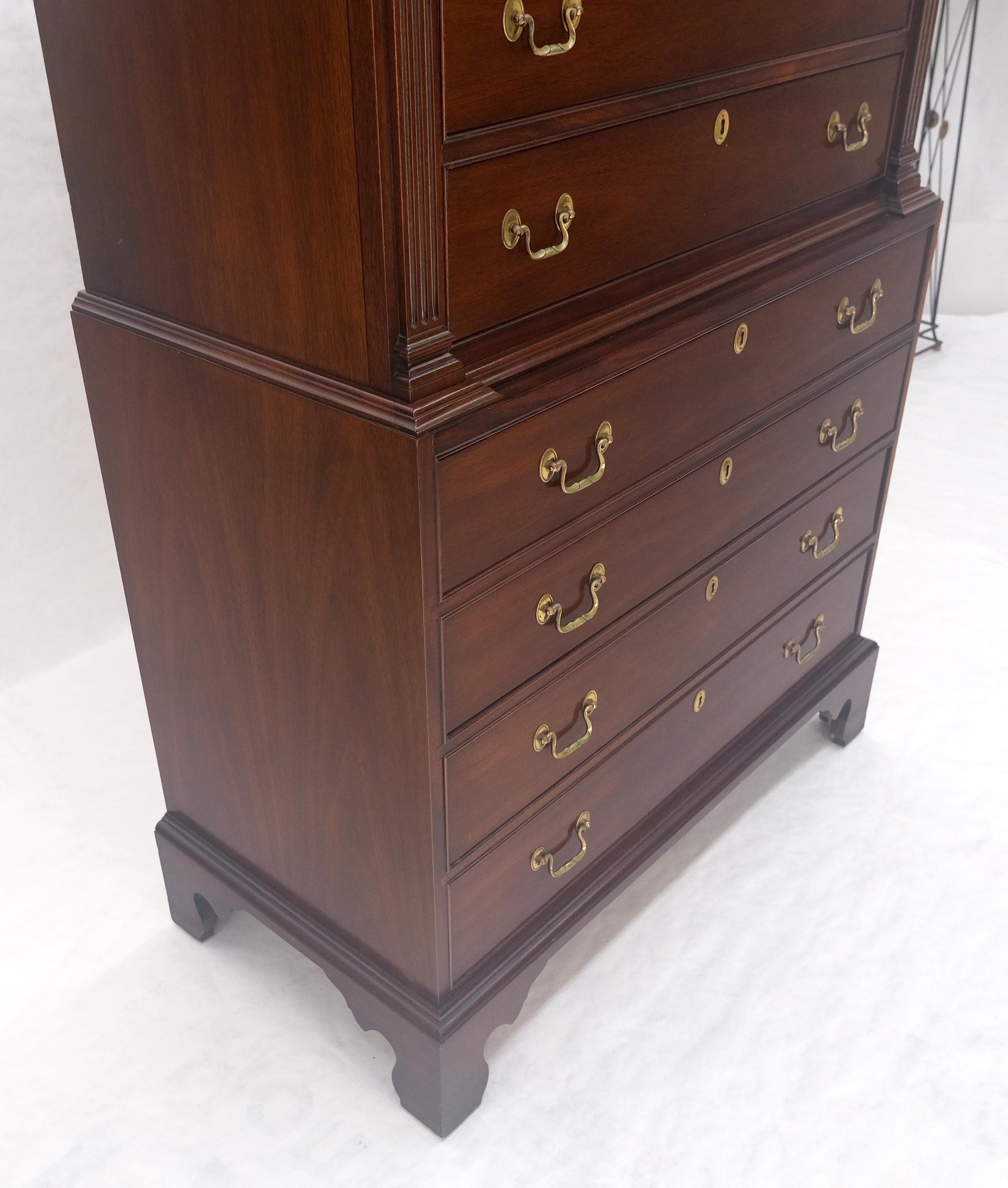 EstablishedLines Mahagony 83" Tall 11 Drawers Finials Highboy Chest Dresser Chippendale MINT