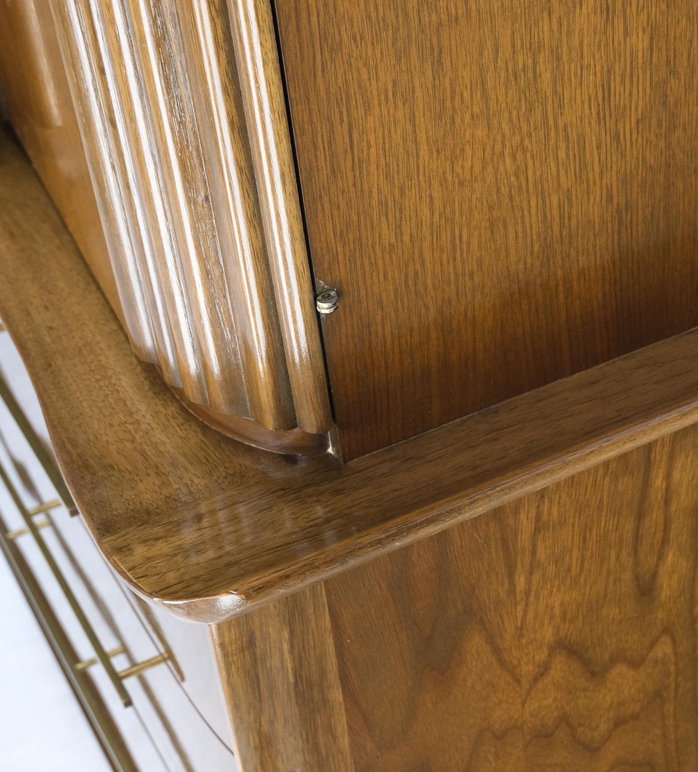 EstablishedLines Light Walnut Bow Front Drawers Long Brass Pull Hardware Gentleman's Chest Mint