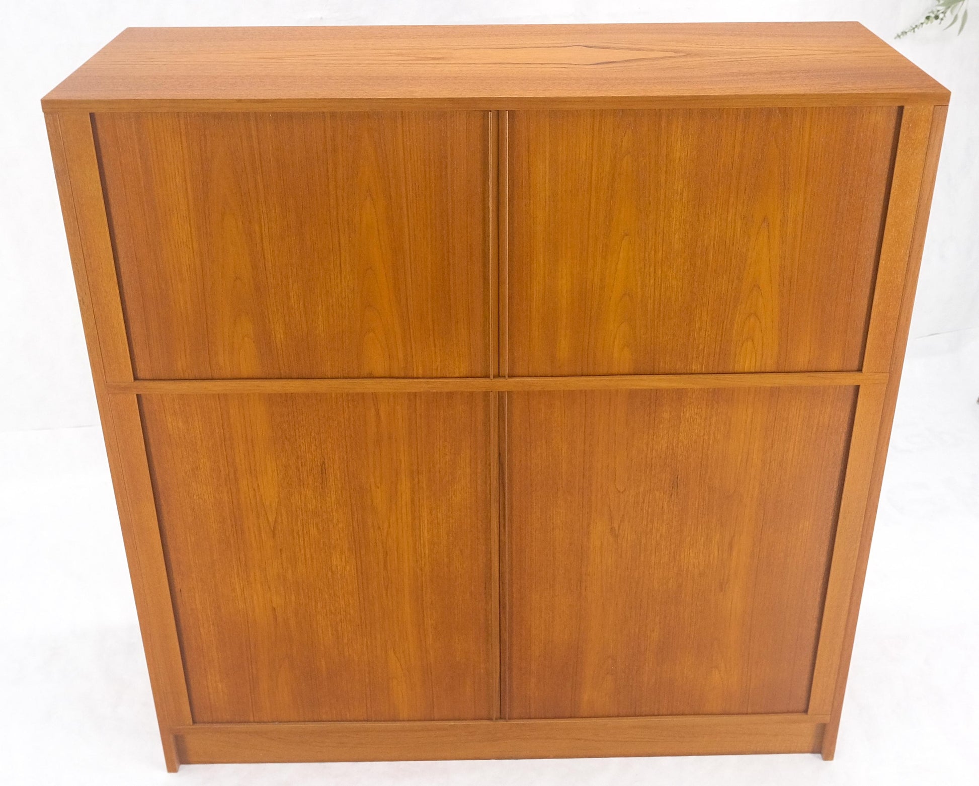 EstablishedLines Danish Teak Tambour Doors 9 Drawers Dresser High Boy Chest Credenza Cabinet MINT