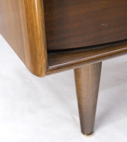 EstablishedLines Light Walnut Bow Front Drawers Long Brass Pull Hardware Gentleman's Chest Mint