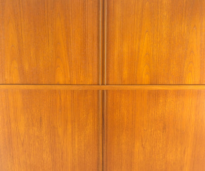 EstablishedLines Danish Teak Tambour Doors 9 Drawers Dresser High Boy Chest Credenza Cabinet MINT