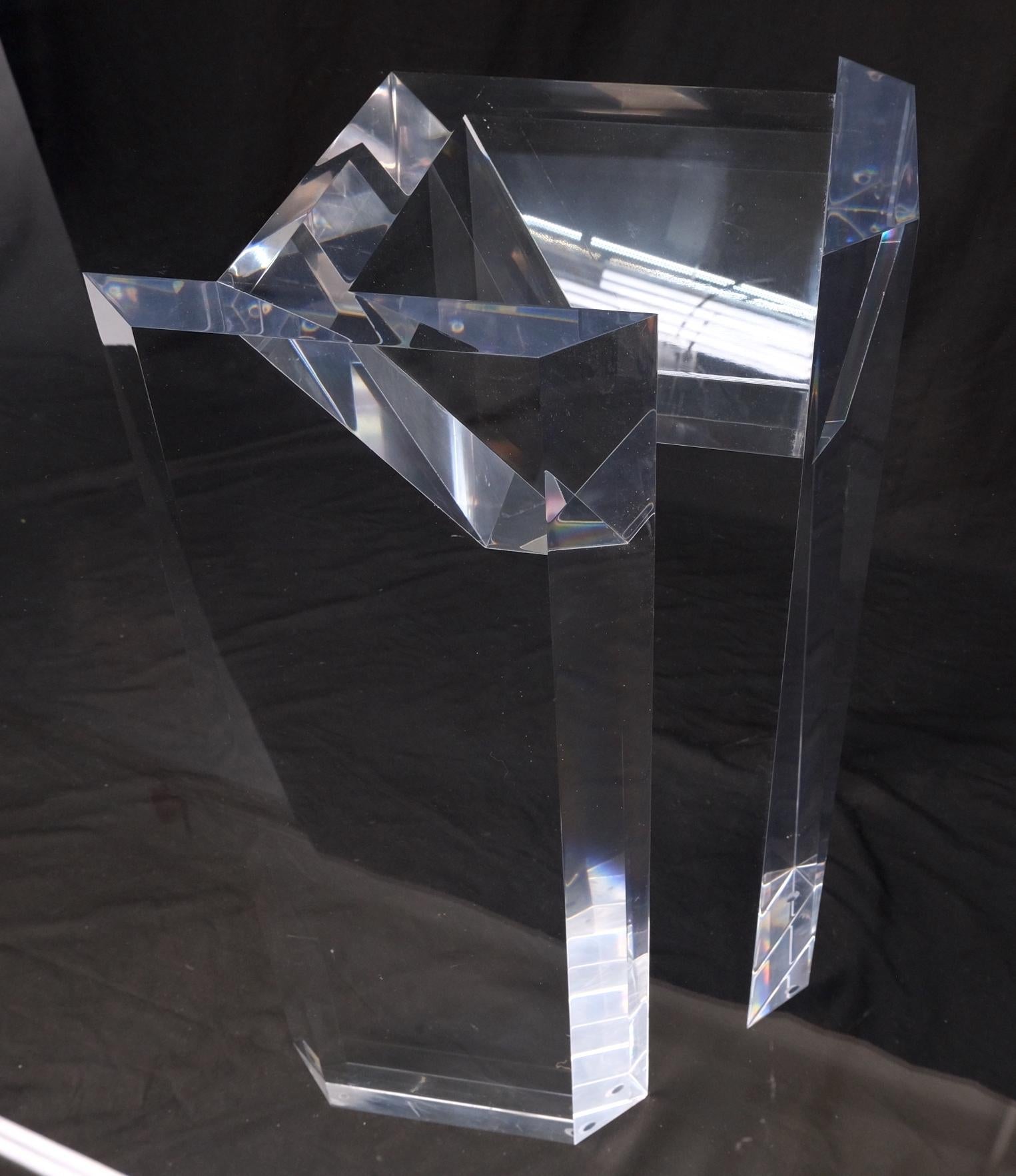 EstablishedLines Magnificent Lucite Pedestals Base Glass Top Dining Conference Table 7' Long