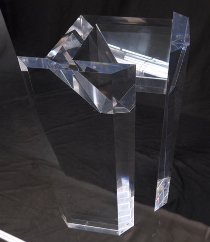 EstablishedLines Magnificent Lucite Pedestals Base Glass Top Dining Conference Table 7' Long
