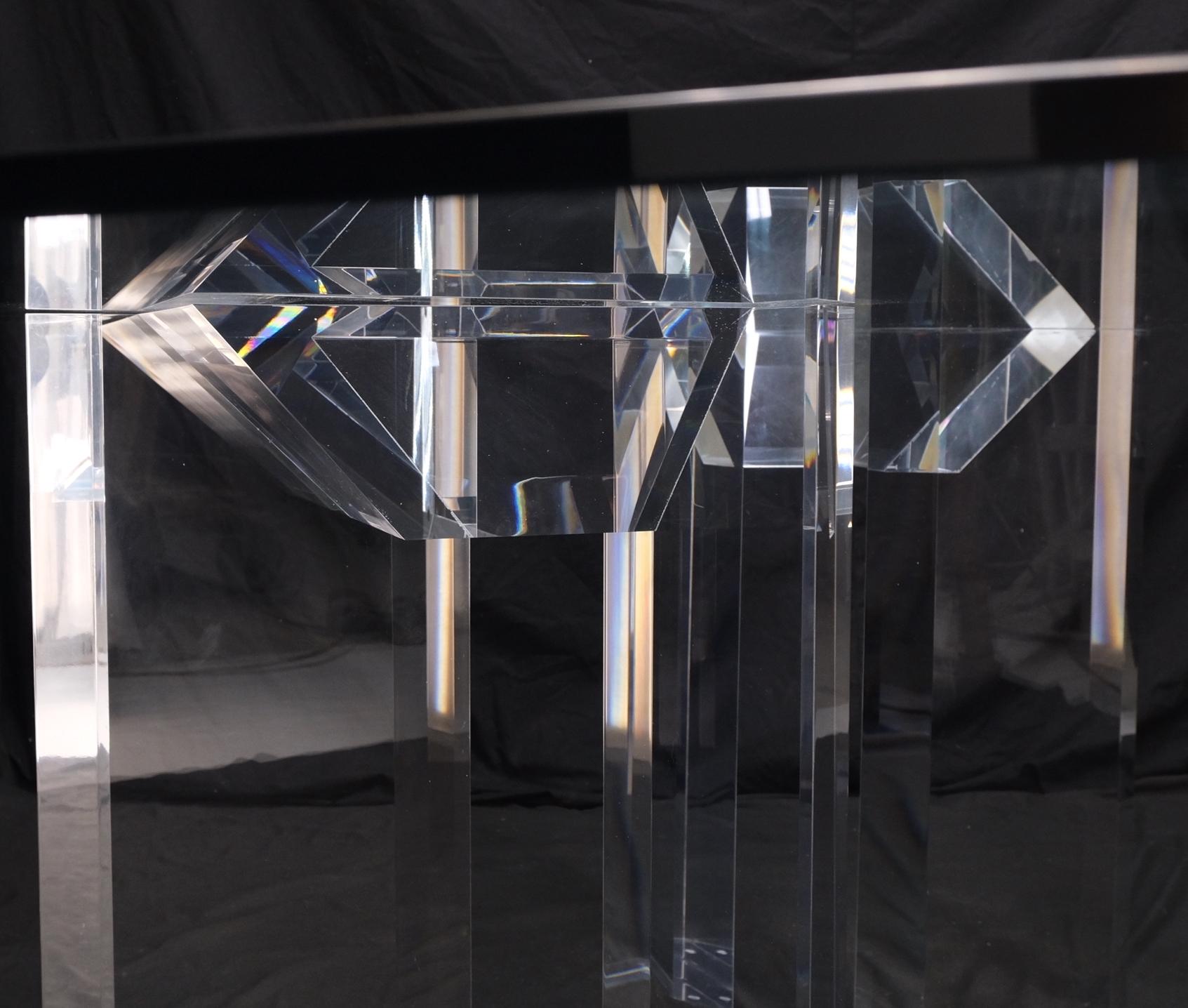 EstablishedLines Magnificent Lucite Pedestals Base Glass Top Dining Conference Table 7' Long