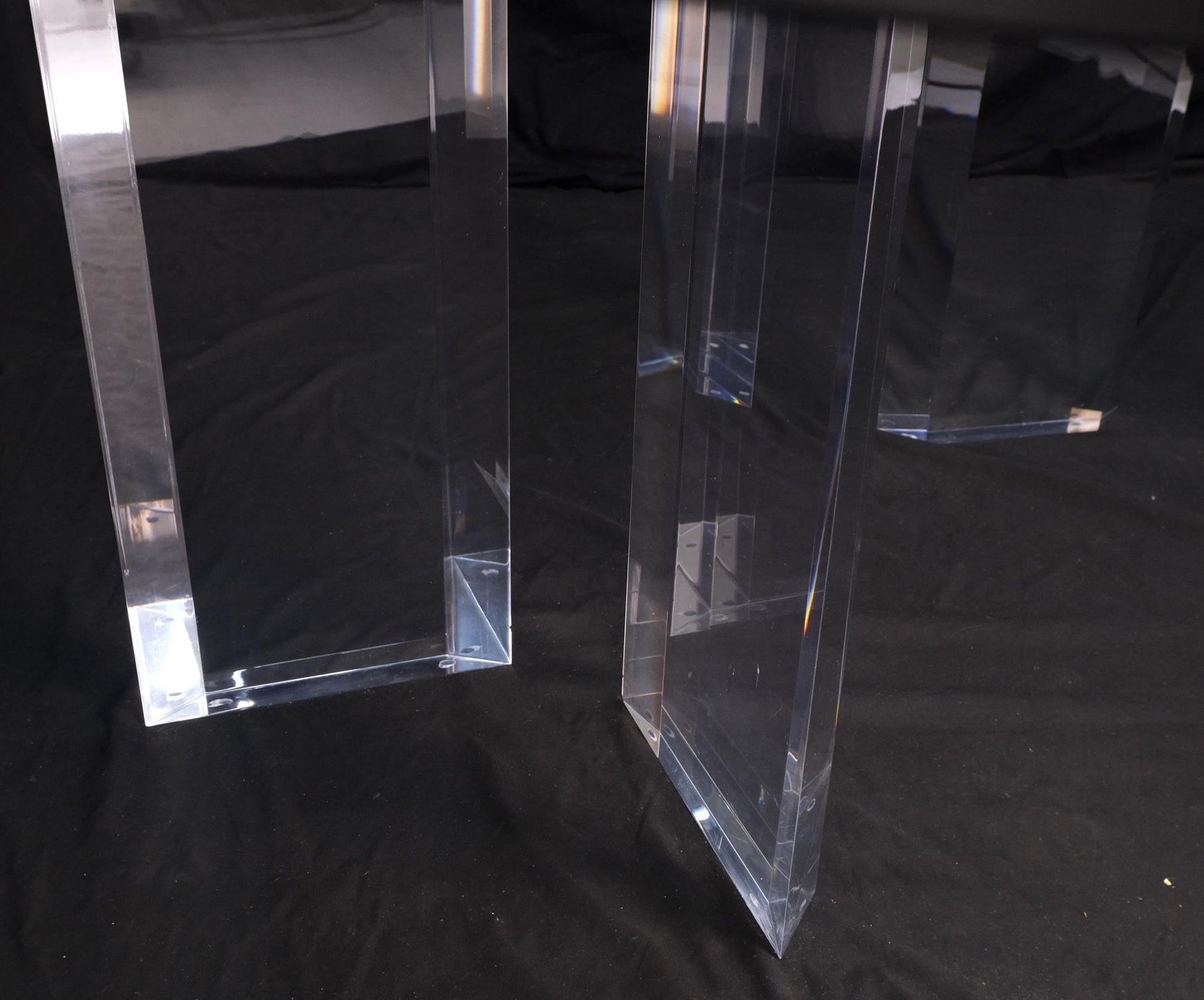 EstablishedLines Magnificent Lucite Pedestals Base Glass Top Dining Conference Table 7' Long