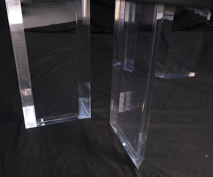 EstablishedLines Magnificent Lucite Pedestals Base Glass Top Dining Conference Table 7' Long