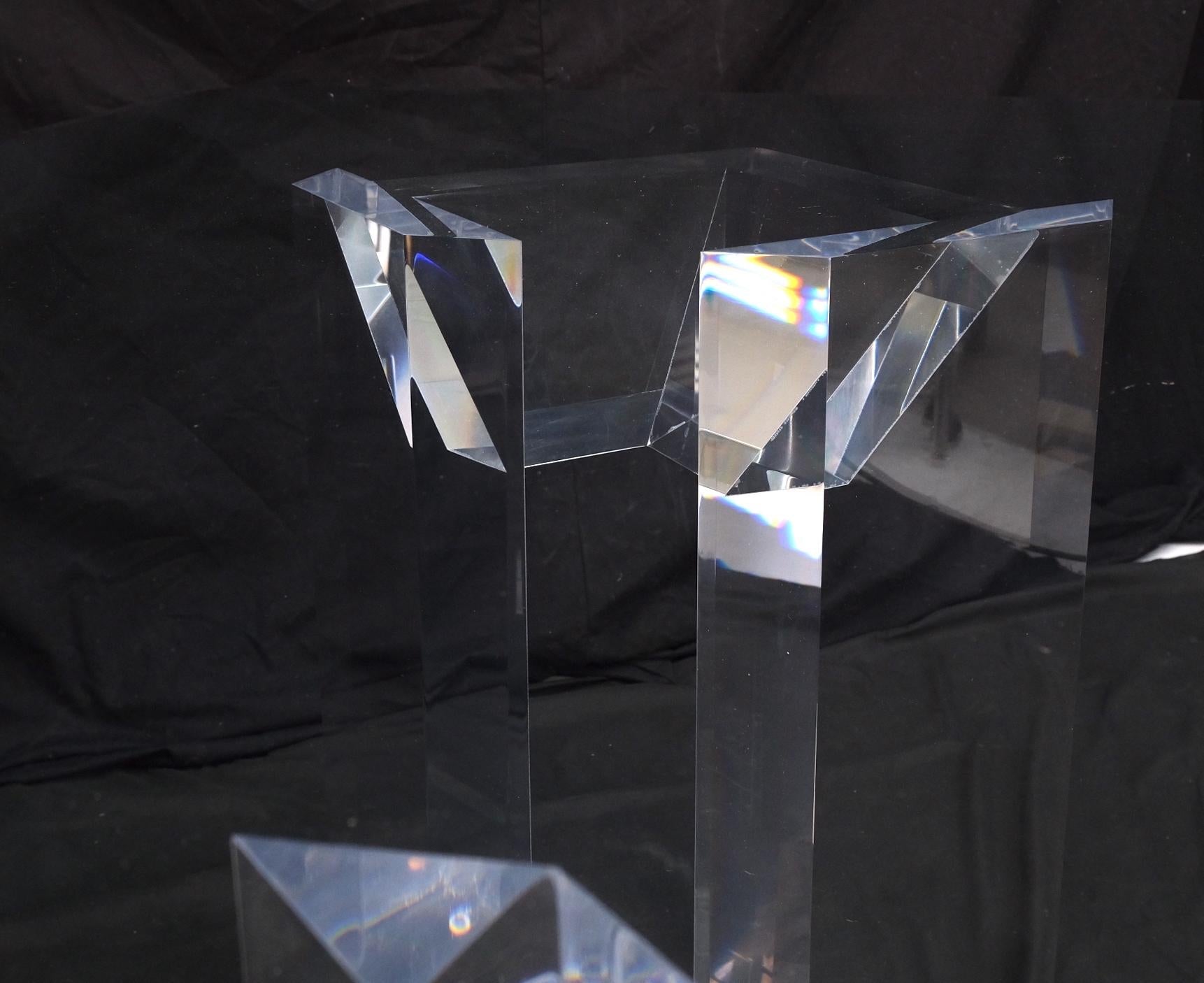 EstablishedLines Magnificent Lucite Pedestals Base Glass Top Dining Conference Table 7' Long