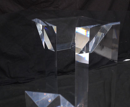 EstablishedLines Magnificent Lucite Pedestals Base Glass Top Dining Conference Table 7' Long