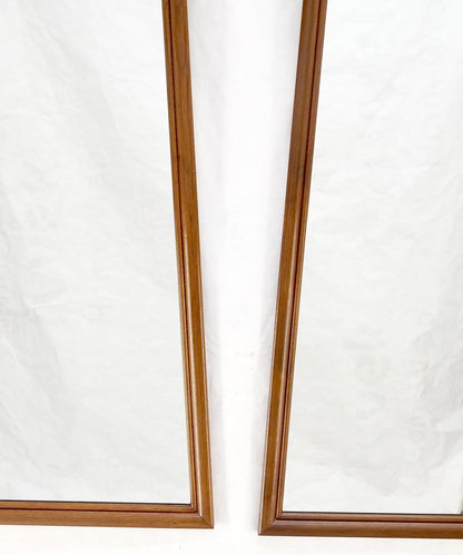 EstablishedLines Pair of Mid Century Modern Walnut Pyramid Shape Walnut Wall Mirrors MINT!
