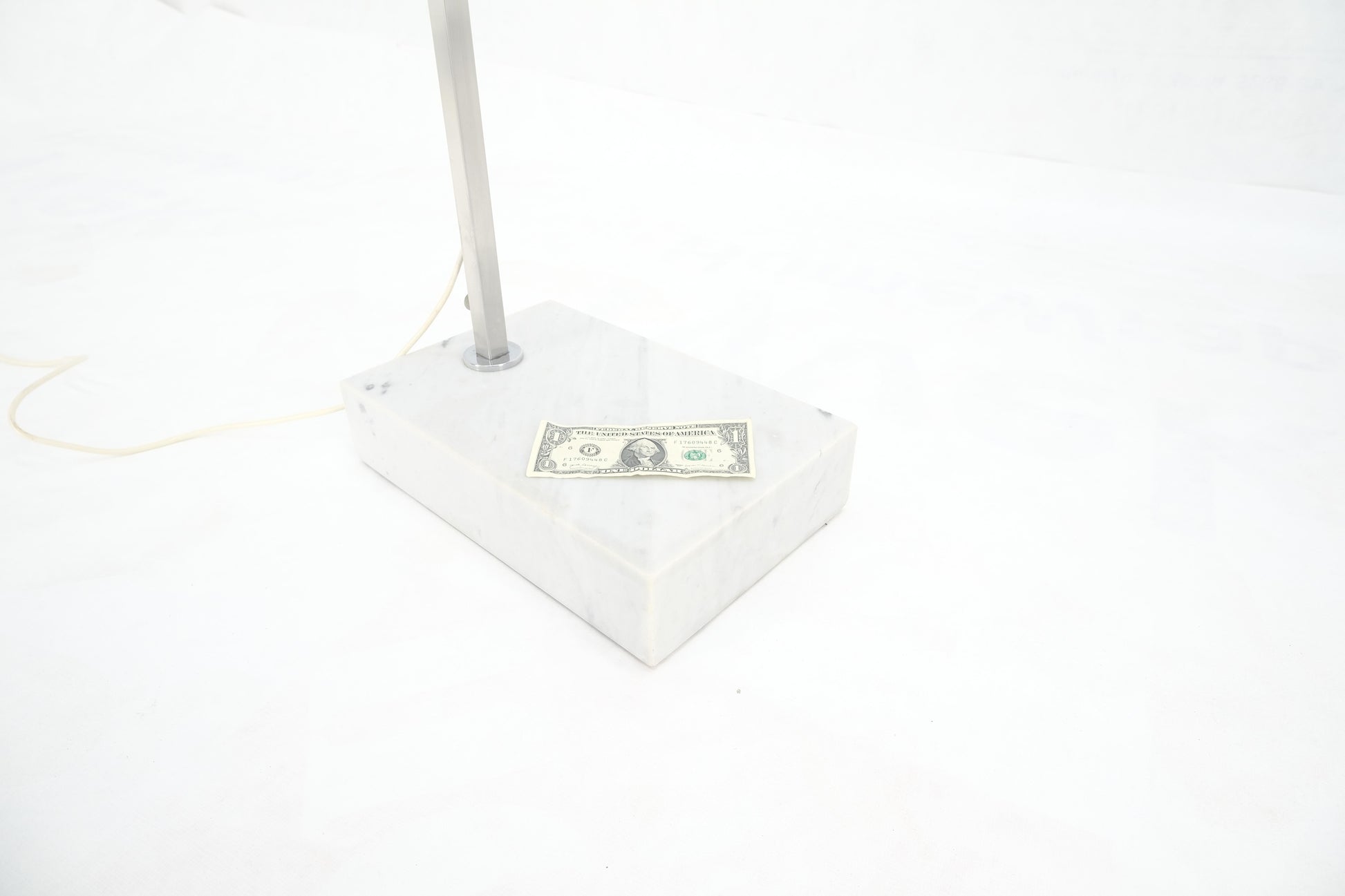 EstablishedLines Crome Globe Marble Base Italian Mid Century Modern Adjustable Arco Floor Lamp