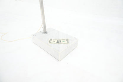 EstablishedLines Crome Globe Marble Base Italian Mid Century Modern Adjustable Arco Floor Lamp