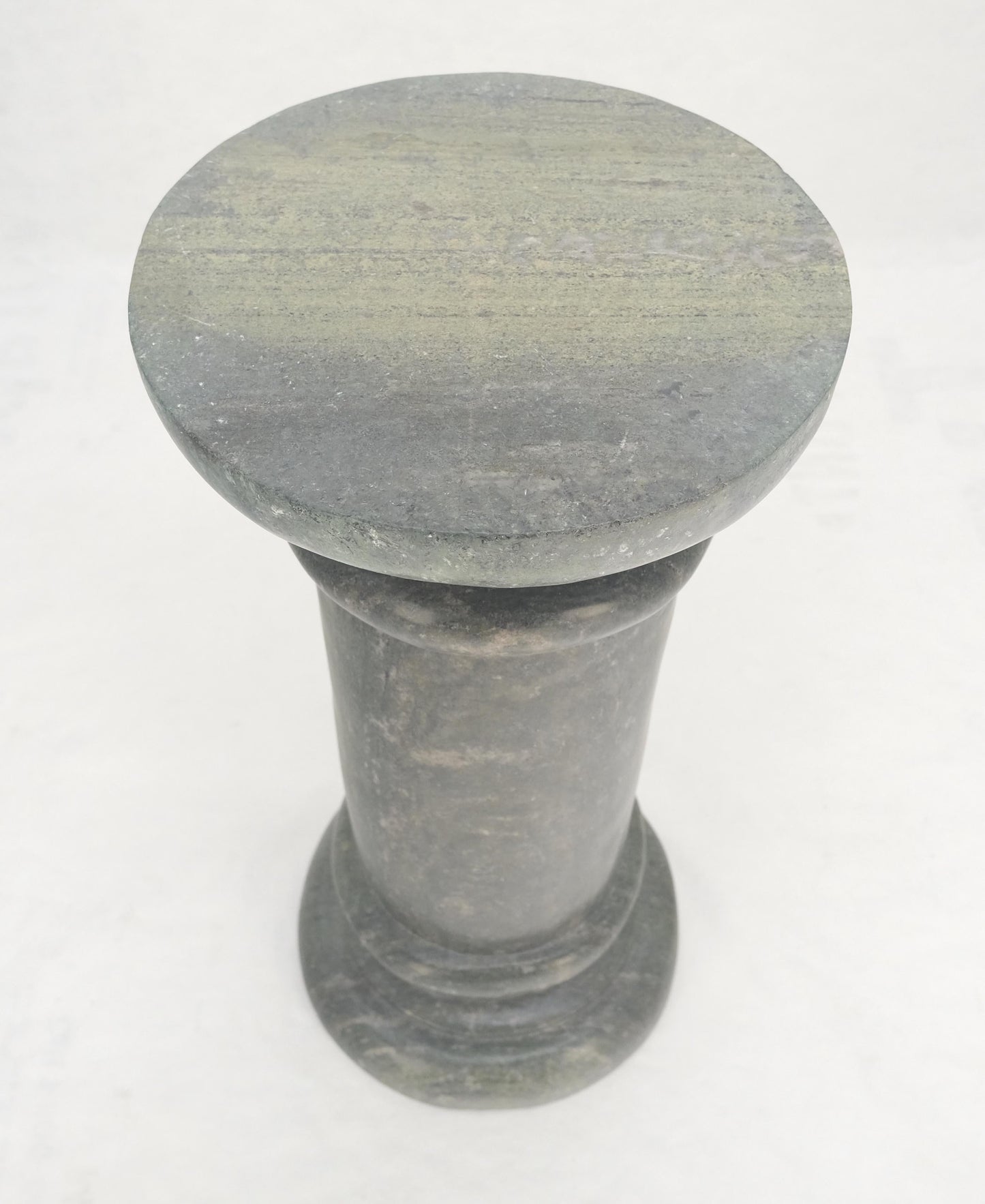EstablishedLines Large 15" Diameter Turned Marble Pedestal MINT