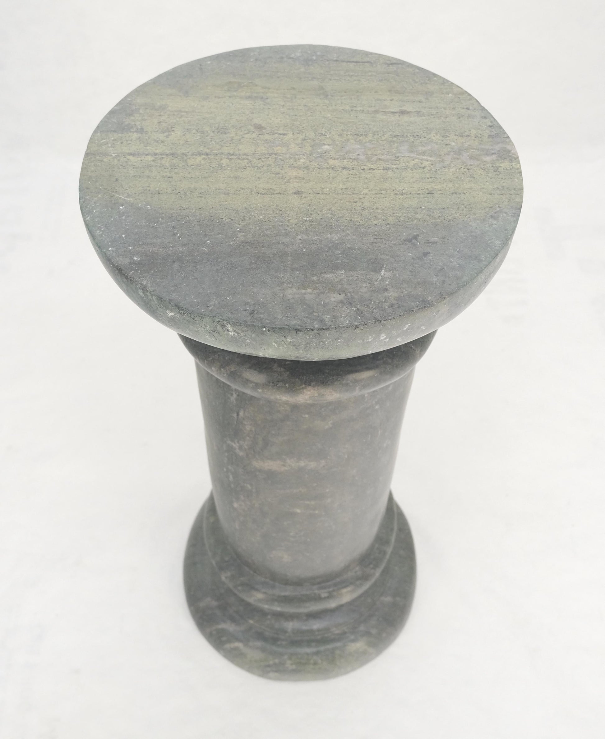 EstablishedLines Large 15" Diameter Turned Marble Pedestal MINT