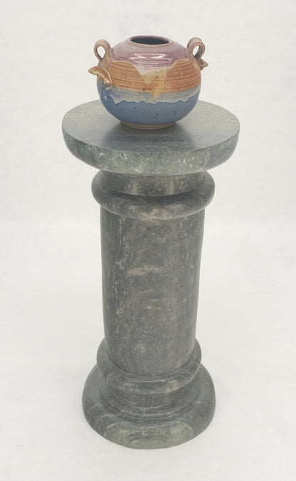 EstablishedLines Large 15" Diameter Turned Marble Pedestal MINT