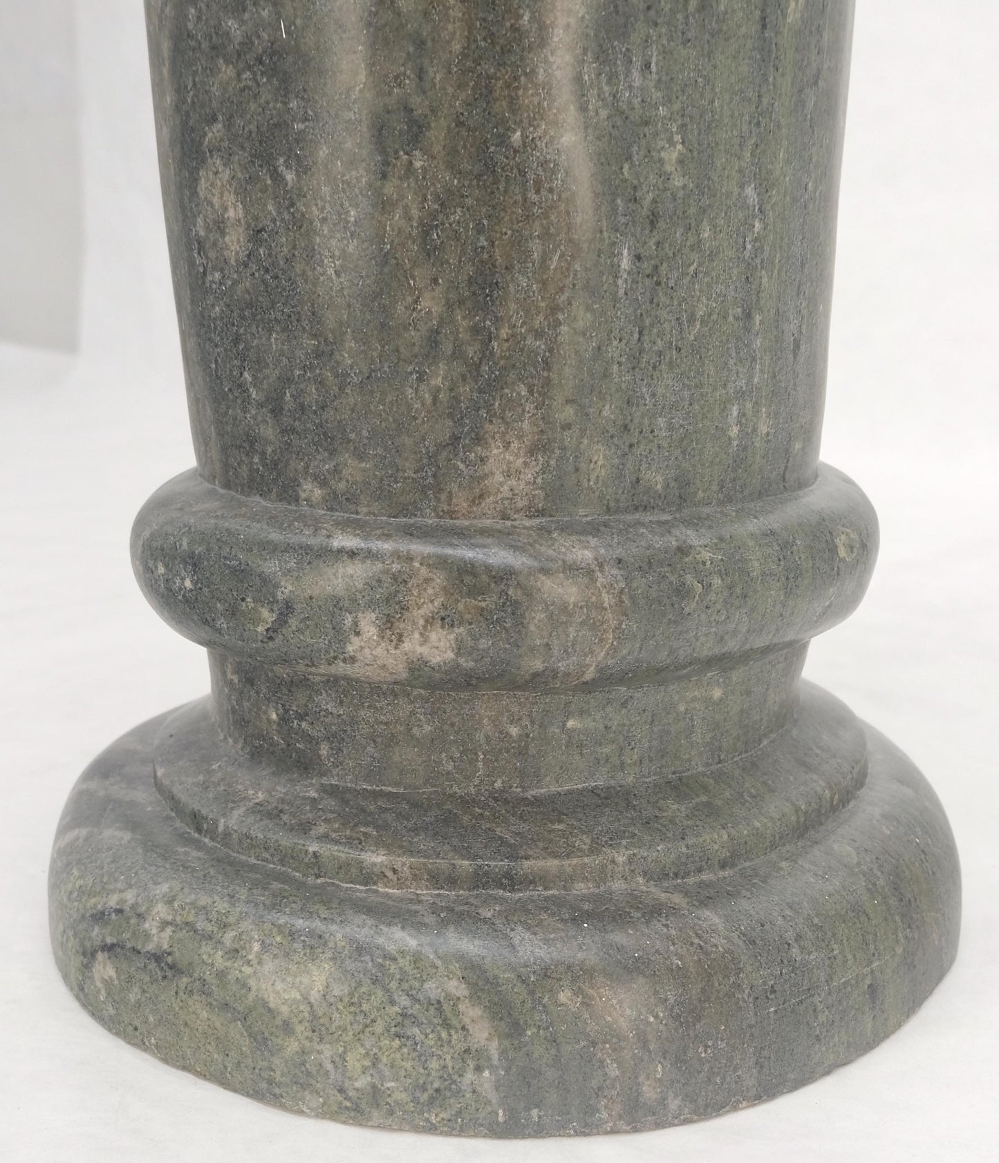 EstablishedLines Large 15" Diameter Turned Marble Pedestal MINT