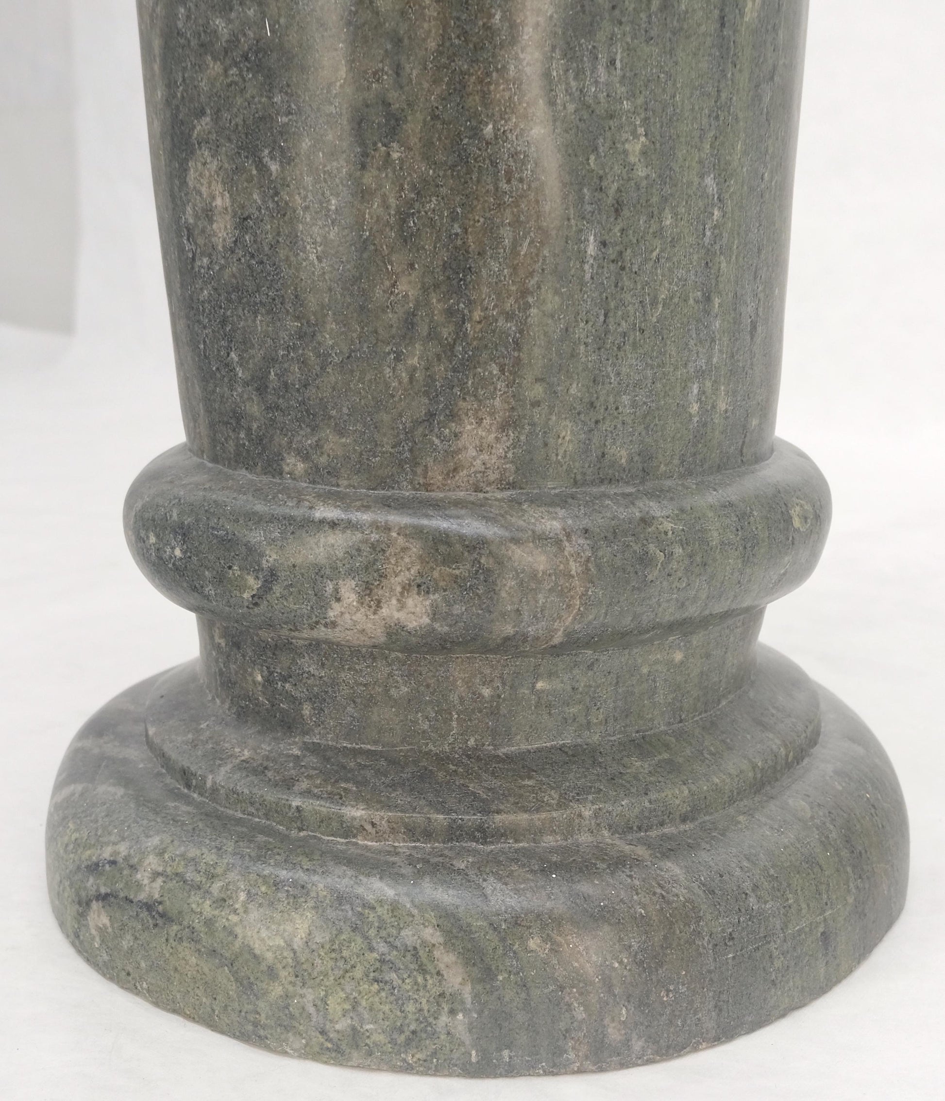 EstablishedLines Large 15" Diameter Turned Marble Pedestal MINT