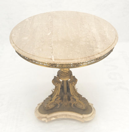 EstablishedLines Marble & Bronze Base Fine Gueridon Side End Lamp Stand Mint