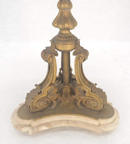 EstablishedLines Marble & Bronze Base Fine Gueridon Side End Lamp Stand Mint