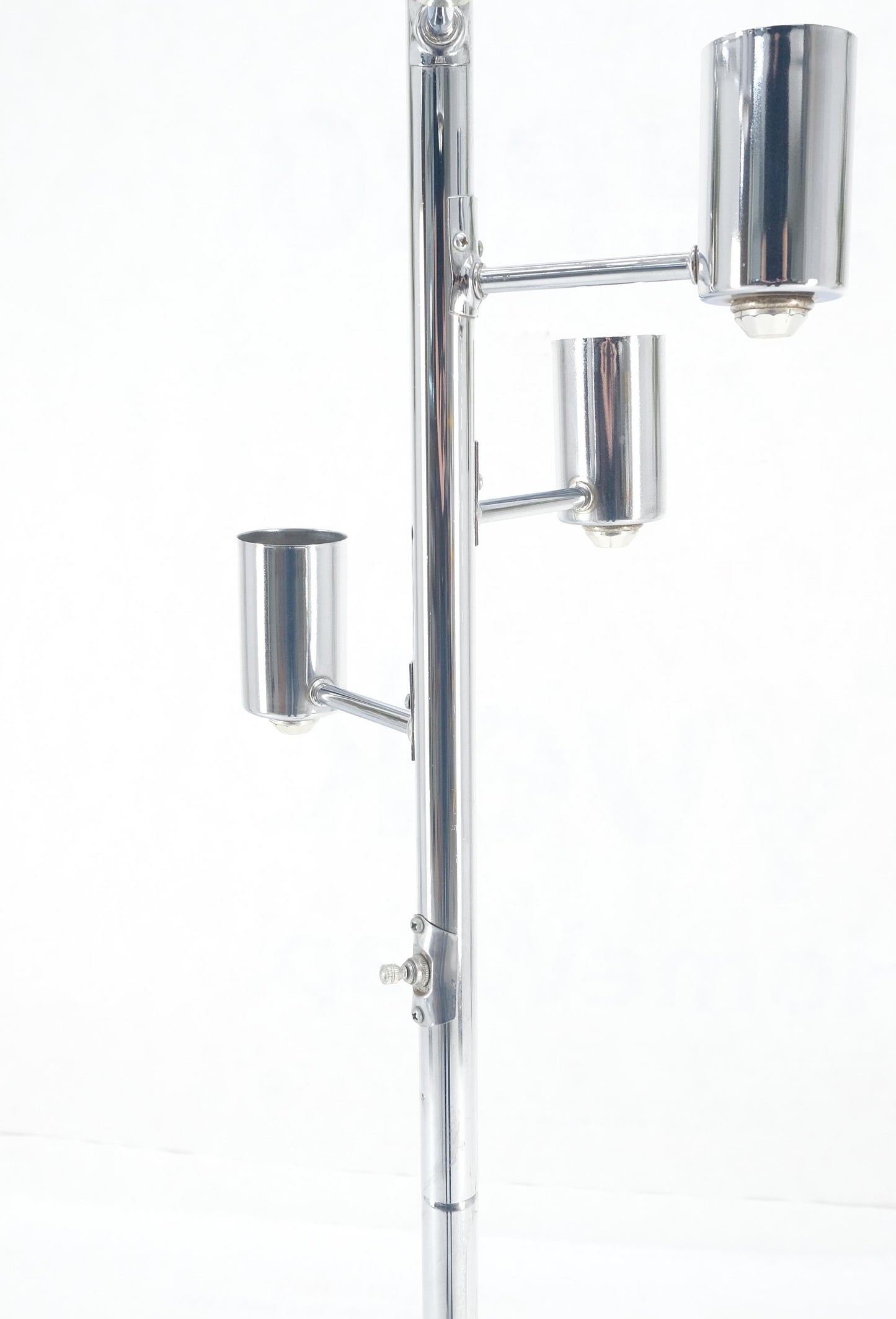 Mid Century Modern Chrome Spiral Arranged Five Globes Floor lamp Light Fixture