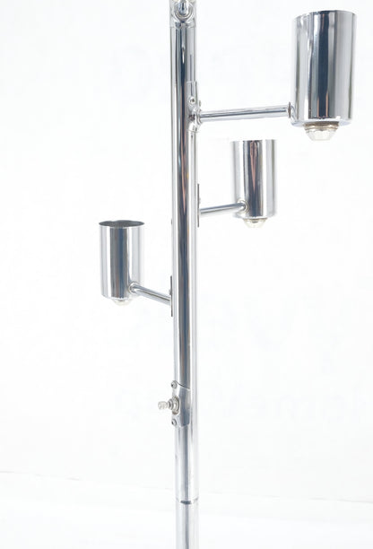 Mid Century Modern Chrome Spiral Arranged Five Globes Floor lamp Light Fixture