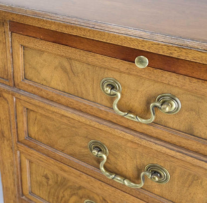 EstablishedLines Large Deep Walnut 9 Drawers Partners Style Antique Desk Brass Pulls Table Mint