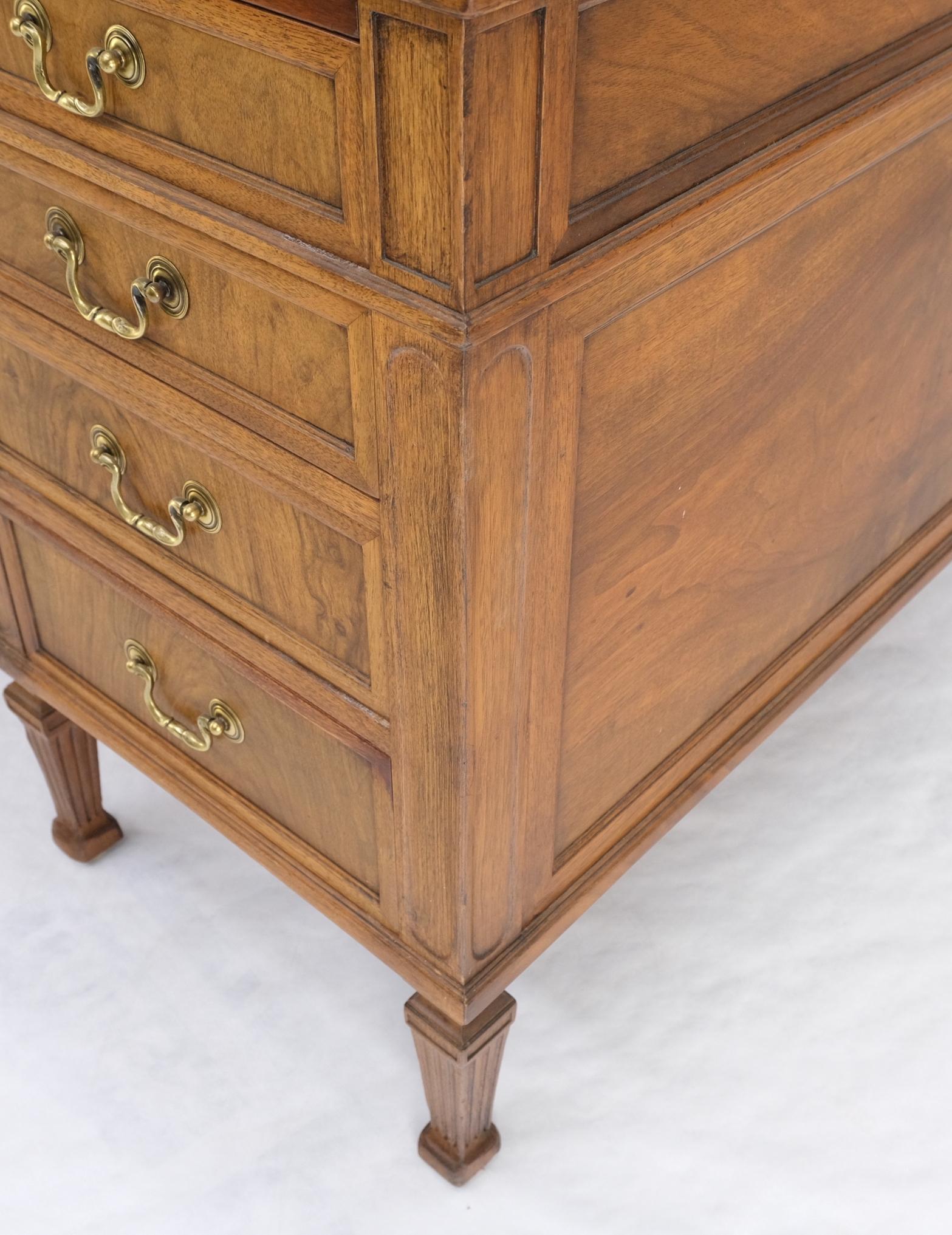 EstablishedLines Large Deep Walnut 9 Drawers Partners Style Antique Desk Brass Pulls Table Mint