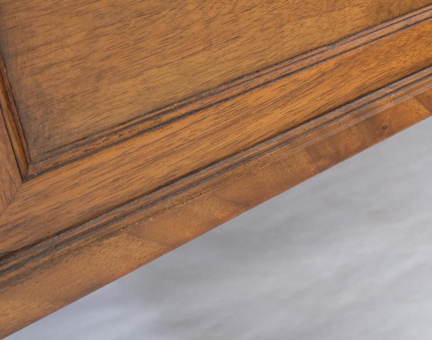 EstablishedLines Large Deep Walnut 9 Drawers Partners Style Antique Desk Brass Pulls Table Mint