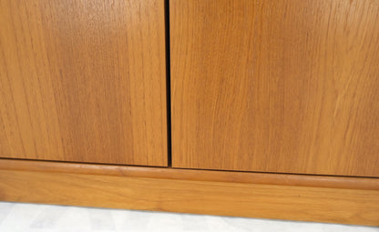 Tall Danish Teak Mid-Century Modern Bookcase Adjustable Shelves 2 Door Compartme