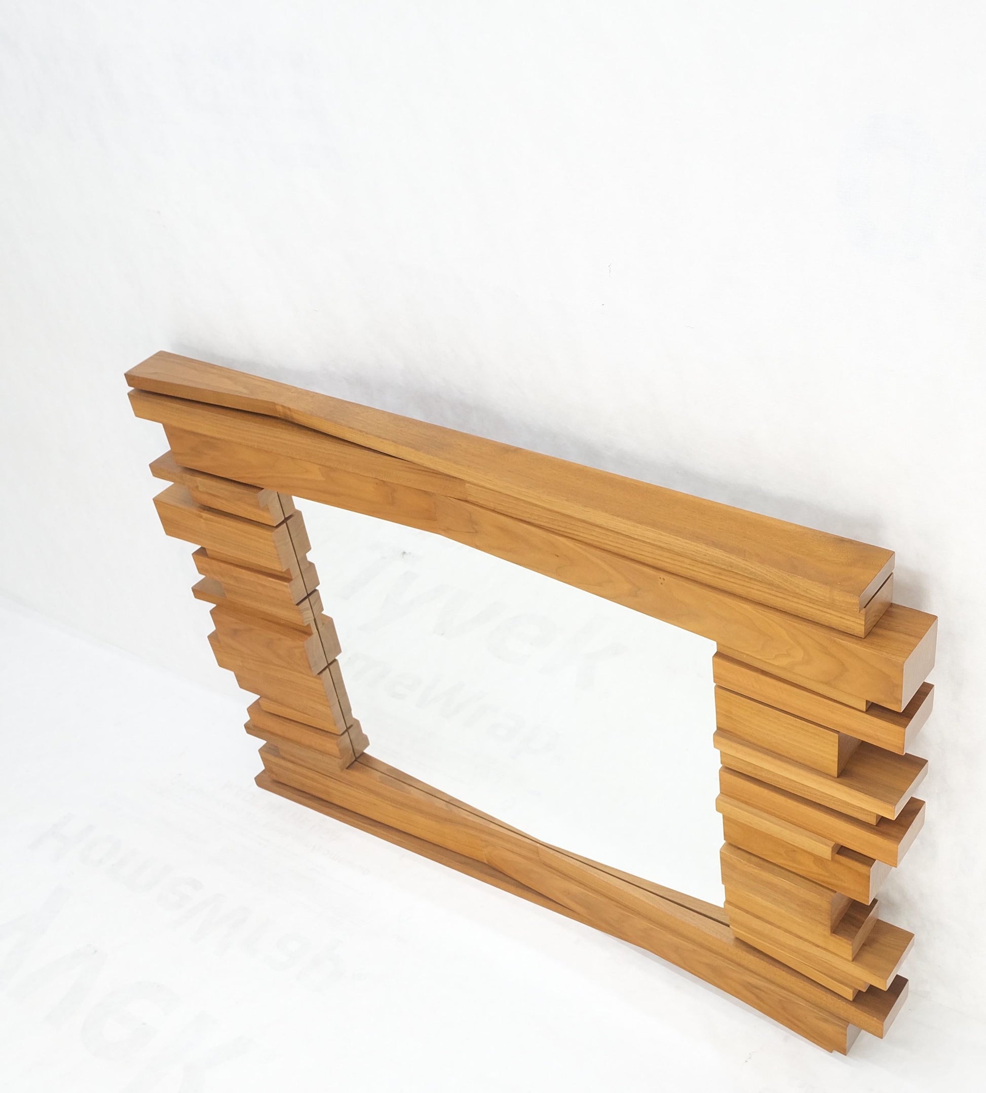 EstablishedLines Light Solid Walnut Arts and Crafts Style Mid-Century Modern Wall Mirror Mint!