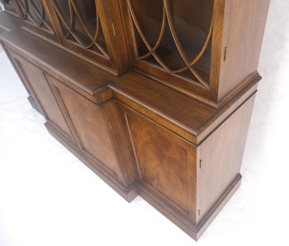 EstablishedLines Large Wide Mahogany Individual Bubble Glass Panes Doors Breakfront China Cabinet