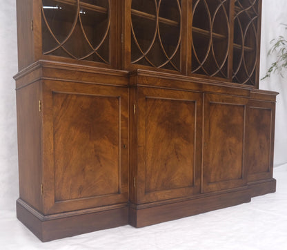 EstablishedLines Large Wide Mahogany Individual Bubble Glass Panes Doors Breakfront China Cabinet