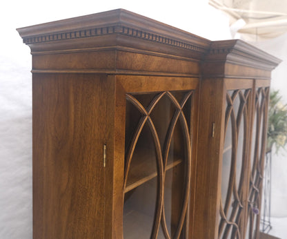 EstablishedLines Large Wide Mahogany Individual Bubble Glass Panes Doors Breakfront China Cabinet