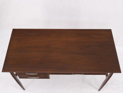 EstablishedLines Exposed Dowel Shape Legs Floating Top 3 Drawers Walnut Desk Table Console Mint