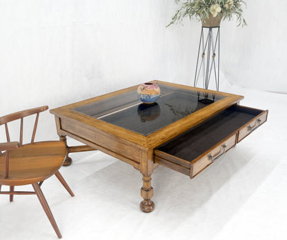EstablishedLines Large Spanish Colonial Style Showcase Glass Top Coffee Table on X Base MINT!