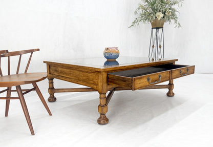 EstablishedLines Large Spanish Colonial Style Showcase Glass Top Coffee Table on X Base MINT!