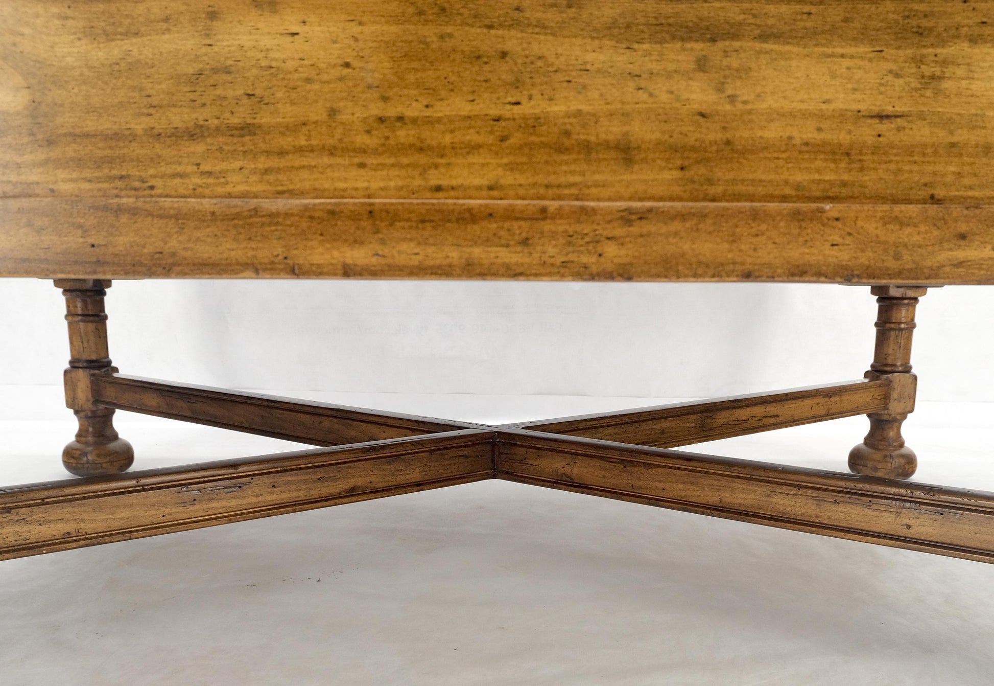 EstablishedLines Large Spanish Colonial Style Showcase Glass Top Coffee Table on X Base MINT!