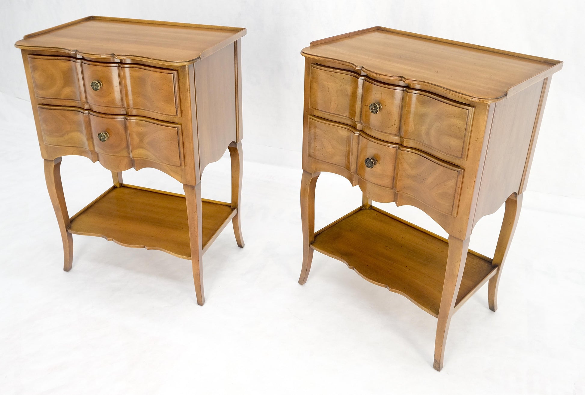 EstablishedLines Pair of John Widdicomb Cherry Two Drawers Night Stands End Side Bed Tables MINT!