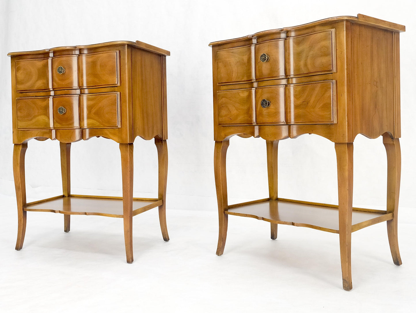 EstablishedLines Pair of John Widdicomb Cherry Two Drawers Night Stands End Side Bed Tables MINT!