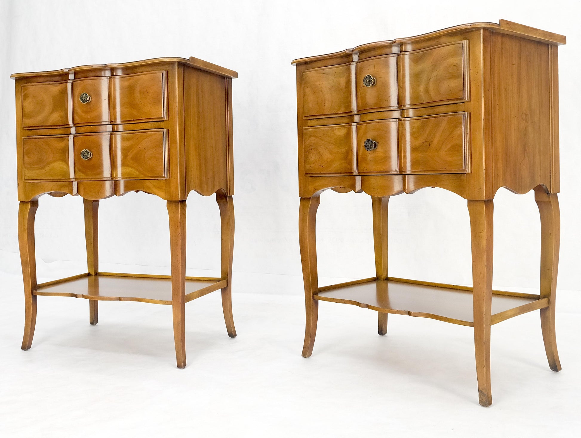 EstablishedLines Pair of John Widdicomb Cherry Two Drawers Night Stands End Side Bed Tables MINT!