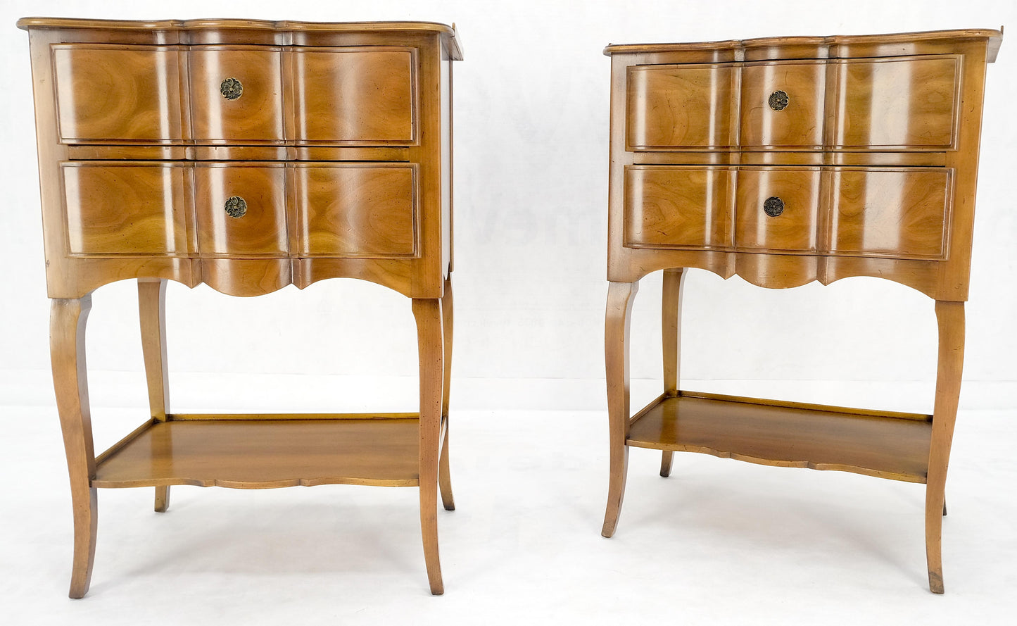 EstablishedLines Pair of John Widdicomb Cherry Two Drawers Night Stands End Side Bed Tables MINT!