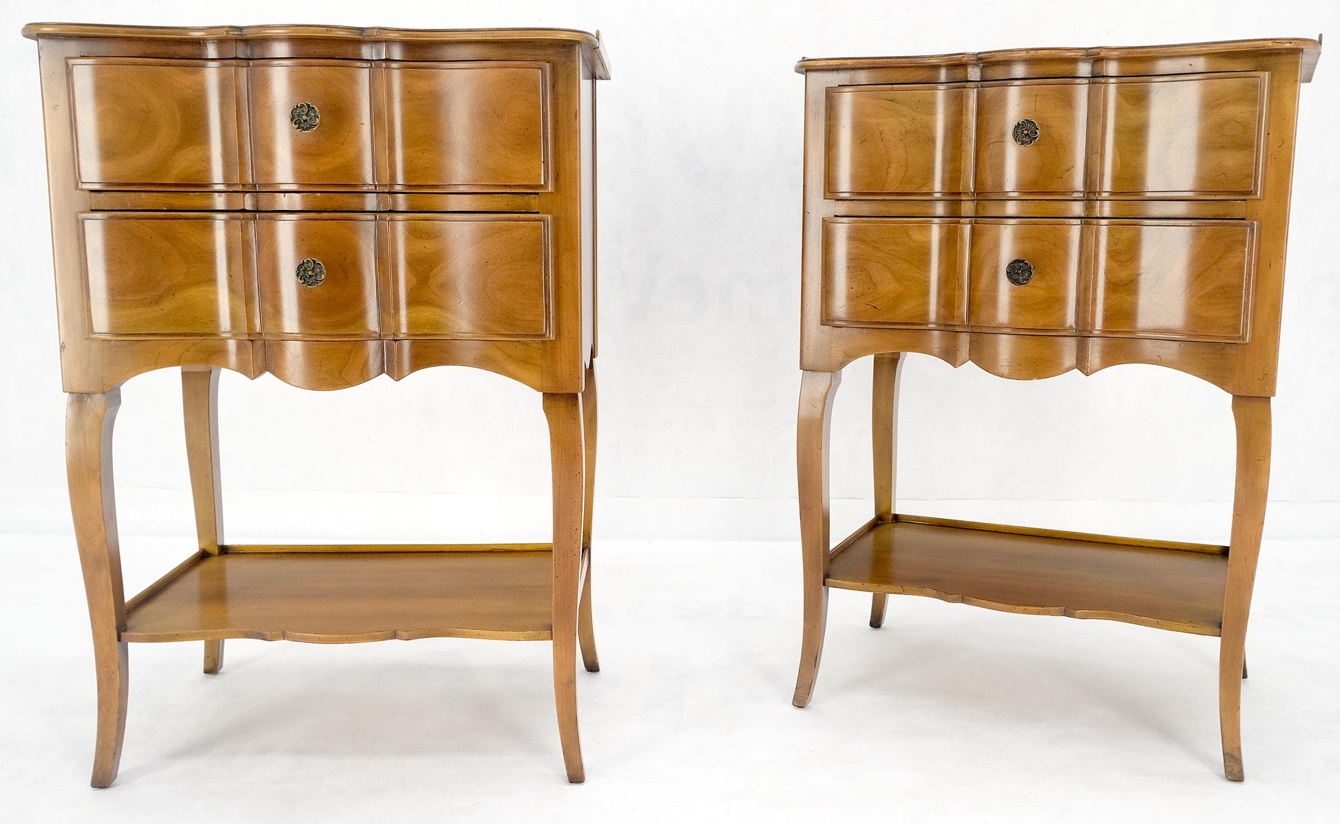 EstablishedLines Pair of John Widdicomb Cherry Two Drawers Night Stands End Side Bed Tables MINT!