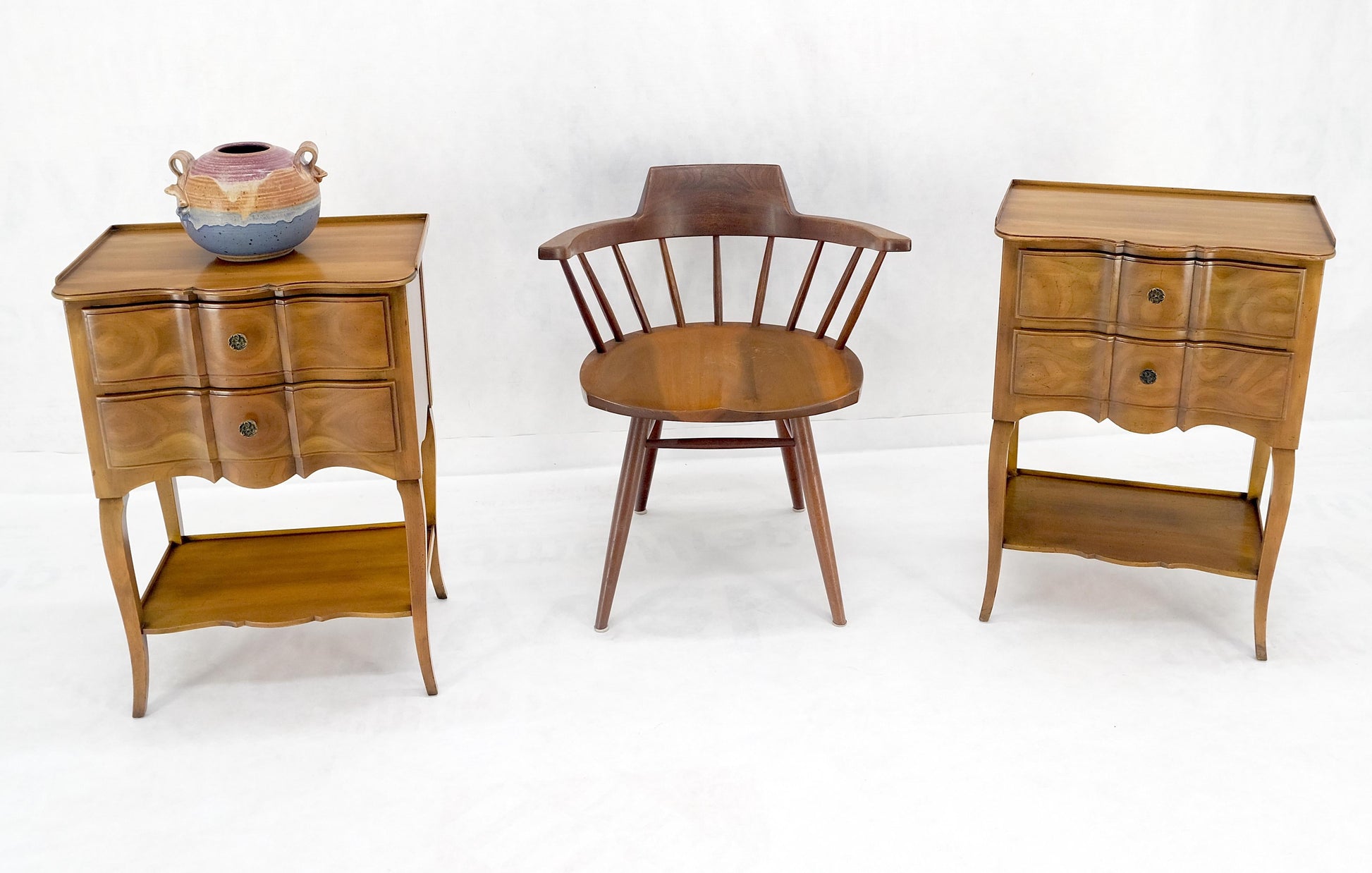 EstablishedLines Pair of John Widdicomb Cherry Two Drawers Night Stands End Side Bed Tables MINT!