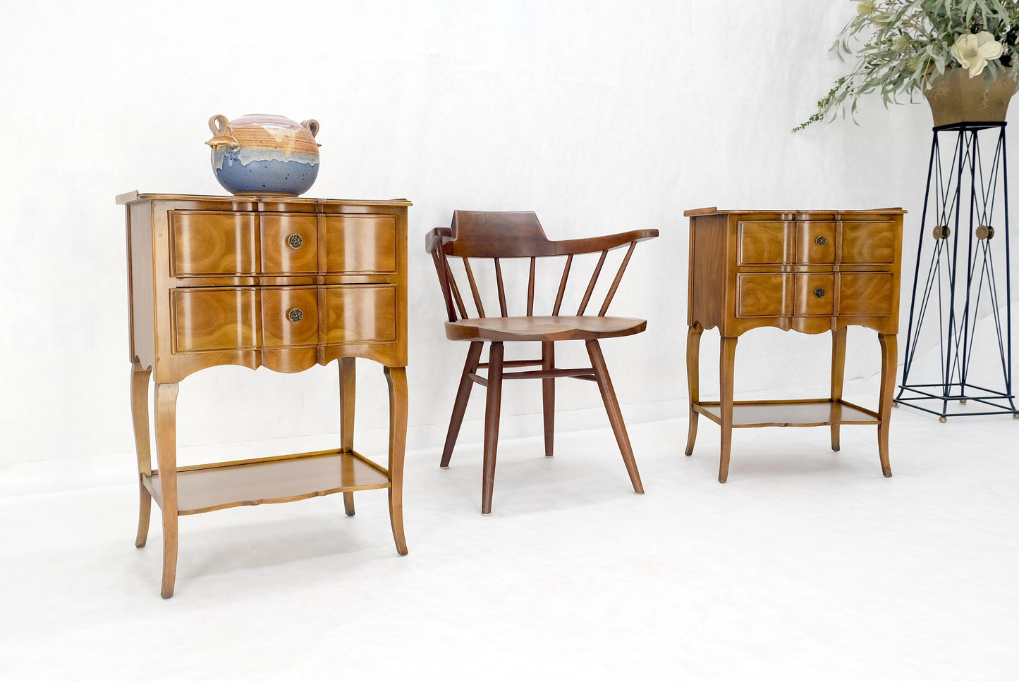 EstablishedLines Pair of John Widdicomb Cherry Two Drawers Night Stands End Side Bed Tables MINT!