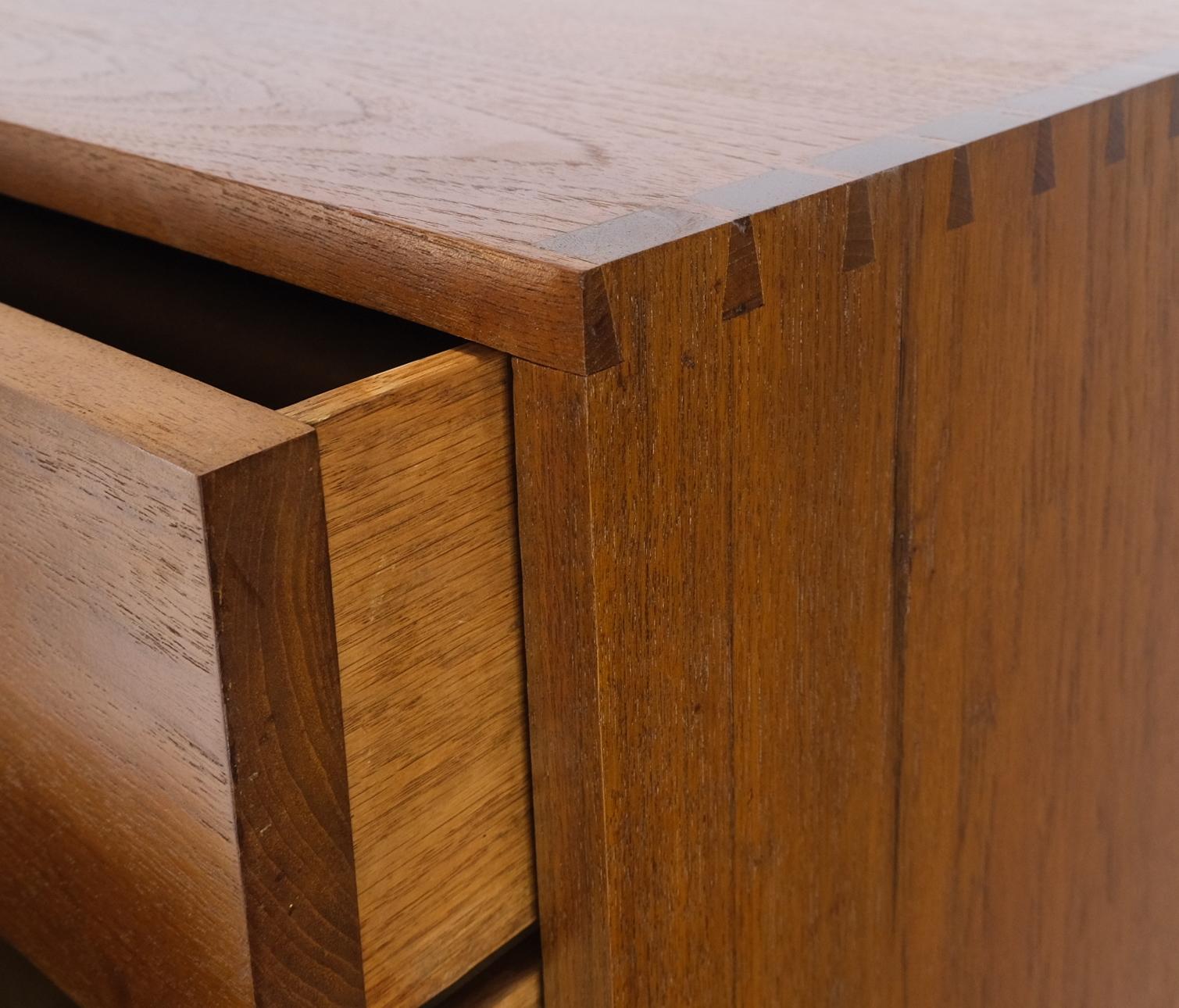 EstablishedLines Pair Tall 8 Drawers Studio Made Solid Teak Dovetail Joints Chests Dressers MINT