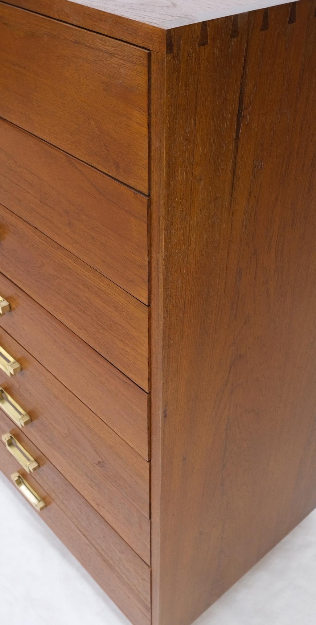 EstablishedLines Pair Tall 8 Drawers Studio Made Solid Teak Dovetail Joints Chests Dressers MINT