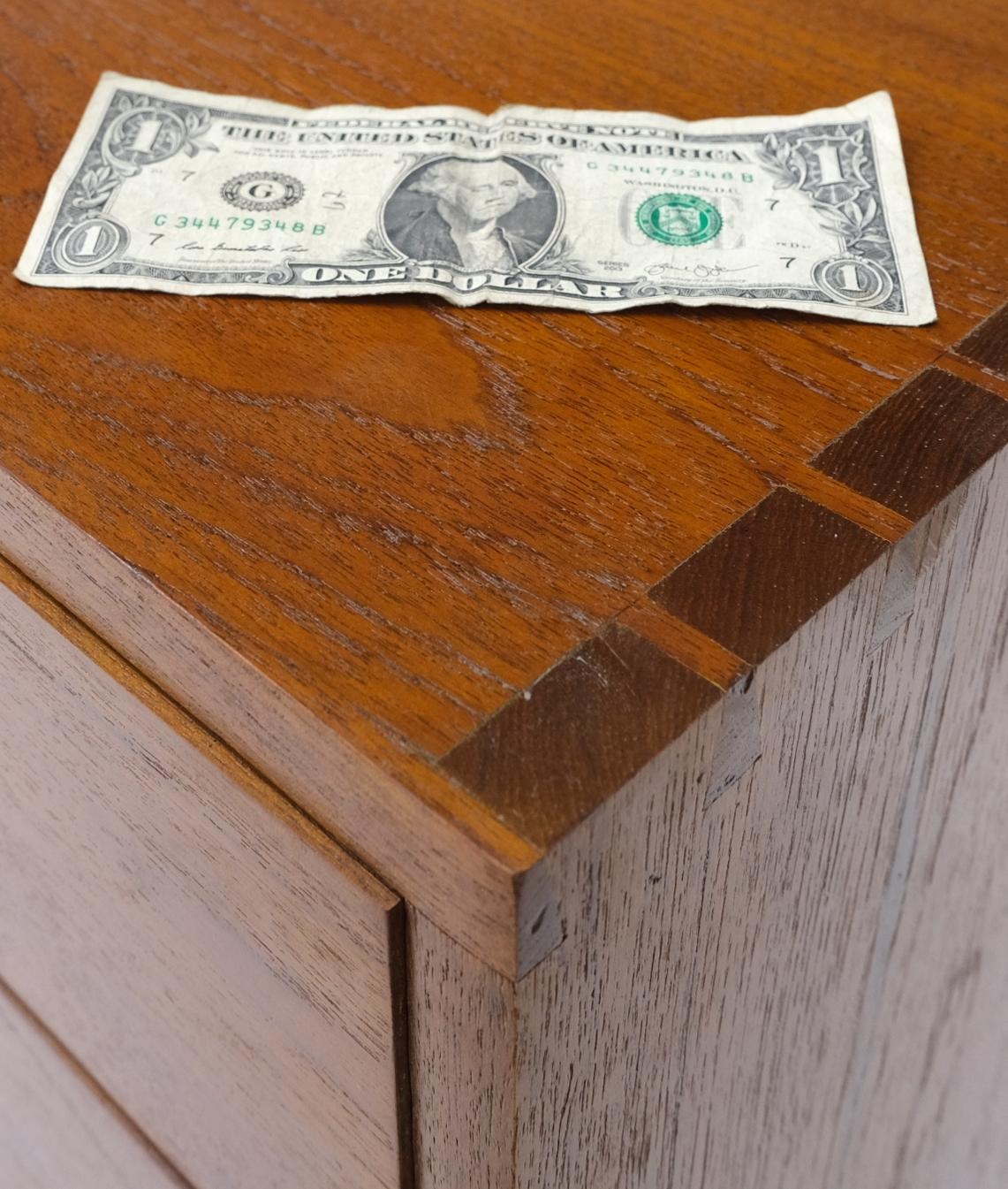EstablishedLines Pair Tall 8 Drawers Studio Made Solid Teak Dovetail Joints Chests Dressers MINT