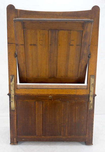 Massive Solid Oak Arts & Crafts 4 Drawers Dresser w/ Swivel Mirror