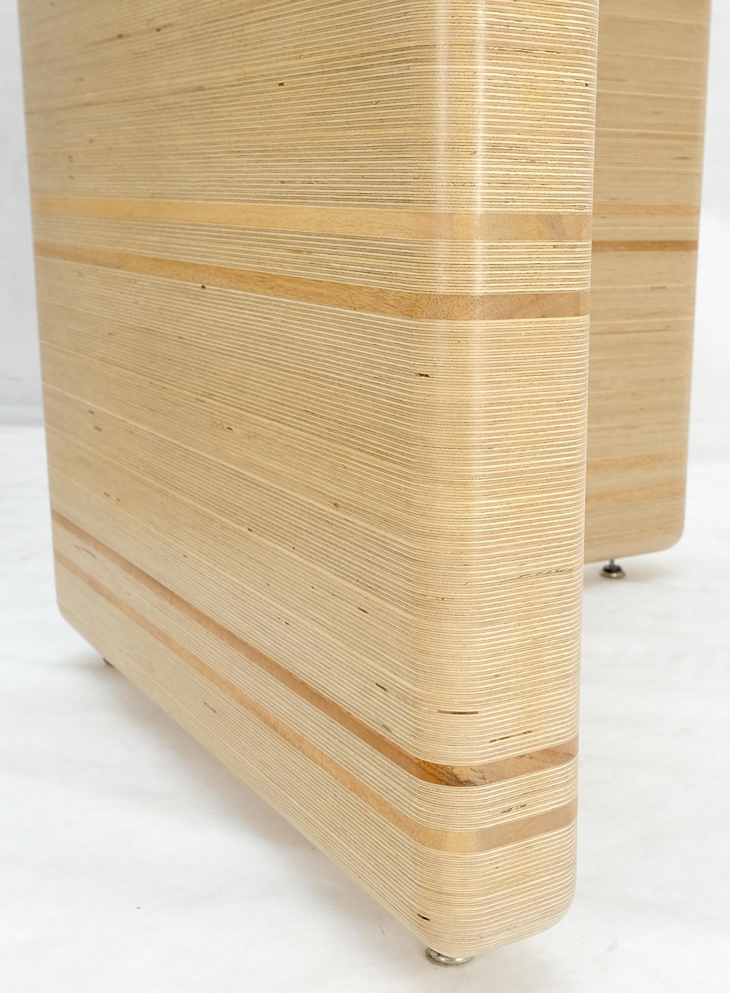 Heavy Layered & Milled Plywood Mid Century V Shape Base 3/4" Glass Top Rectangle